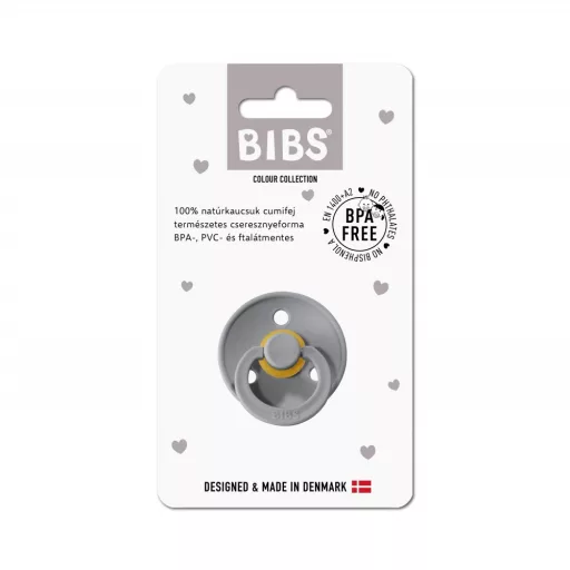 Bibs Colour Round Latex Cloud delfinszürke kerek natúr kaucsuk cumi 0-6 hó