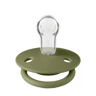 Bibs De Lux Round Silicone Olive olivazöld kerek szilikon cumi egyméret 0-36 hó