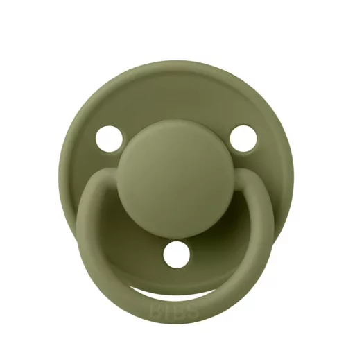 Bibs De Lux Round Silicone Olive olivazöld kerek szilikon cumi egyméret 0-36 hó