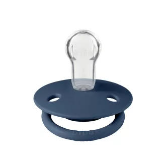 Bibs De Lux Round Silicone Steel Blue acélkék kerek szilikon cumi egyméret 0-36 hó