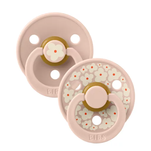 Bibs Studio Colour Jasmine Blush Mix jázmin virágmintás púderrózsaszín natúr kaucsuk cumi 0-6 hó 2 db