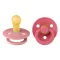 Bibs Colour Round Latex Dusty Pink Coral tearózsa és korall kerek natúr kaucsuk cumi 0-6 hó 2 db