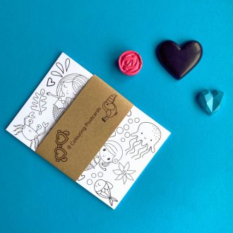   The Crayon Bug 8 színező képeslap - sellők és egyszarvúak