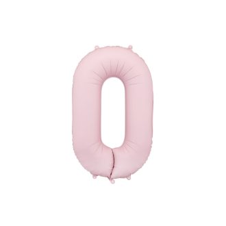   Party Deco 0-ás számú fólia lufi, 86 cm, világos rózsaszín