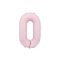 Party Deco 0-ás számú fólia lufi, 86 cm, világos rózsaszín