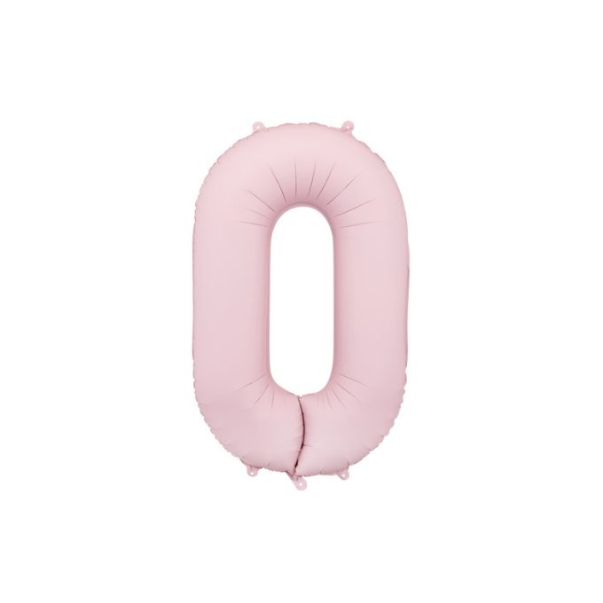 0-ás számú fólia lufi, 86 cm, világos rózsaszín - PartyDeco