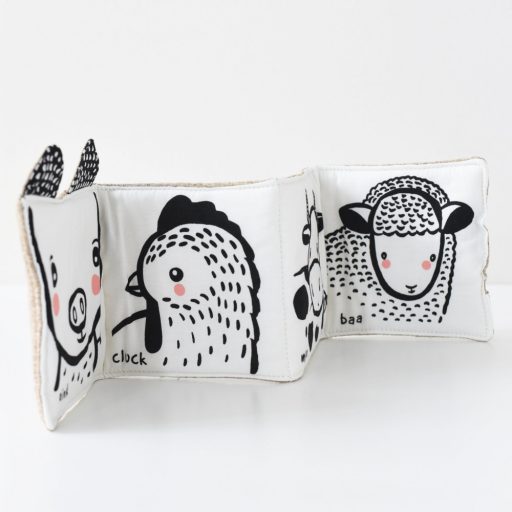 We Gallery Organikus textil babakönyv - Barátságos arcok a farmon