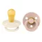 Bibs Colour Round Latex Ivory Blush krémfehér és púderrózsaszín kerek natúr kaucsuk cumi 18-36 hó 2 db