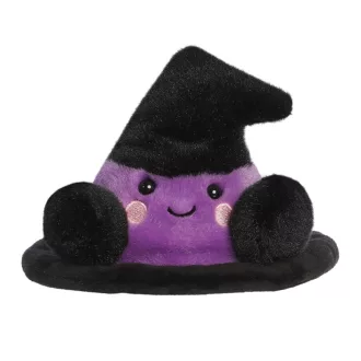 Palm Pals Rowena Witch Hat fekete-lila boszorkánykalap Halloween plüssfigura 13 cm