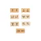 Andreu Toys Ancient Domino 28 darabos óriás fa dominó ősi motívumokkal és vászontasakkal, 12x6 cm