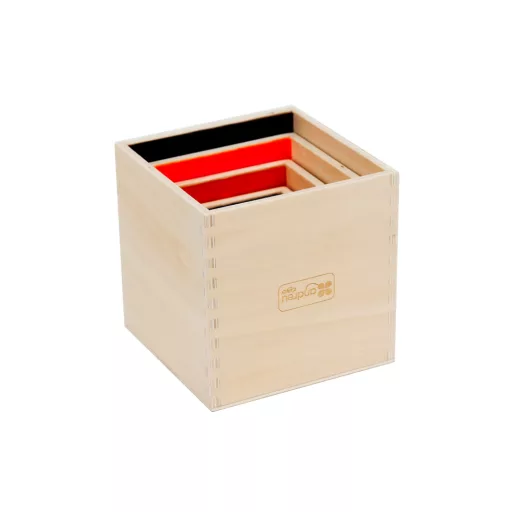 Andreu Toys Translucent Stacking Cubes 5 darabos megvilágítható fa építőkocka szett színes ablakokkal, 12x12 cm
