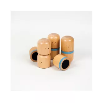 Andreu Toys Sound Animals 8 részes fa hangos párosító játék 4 kétrészes állatfigurával, 10x5 cm