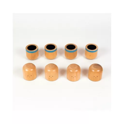 Andreu Toys Sound Animals 8 részes fa hangos párosító játék 4 kétrészes állatfigurával, 10x5 cm