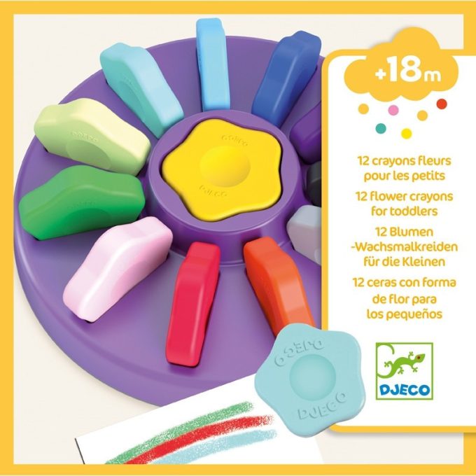 Djeco 12 Flower Crayons for toddlers - Virág kréta