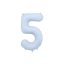 Party Deco 5-ös számú fólia lufi, 86 cm, világoskék