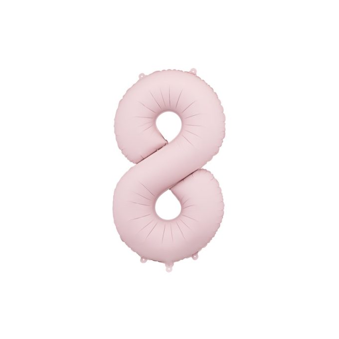 8-as számú fólia lufi, 86 cm, világos rózsaszín - PartyDeco