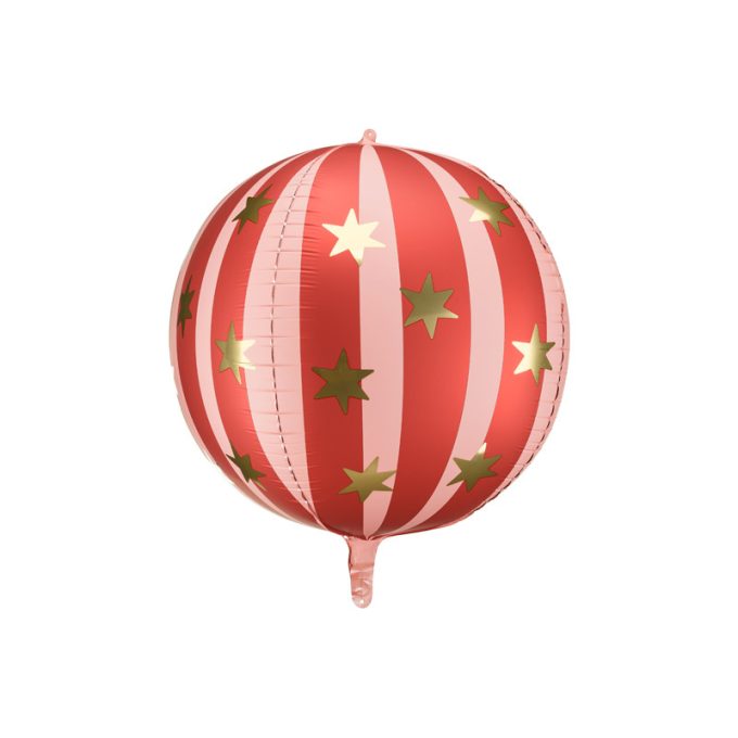 Fólia lufi Csillagos gömb 75 cm, piros - PartyDeco
