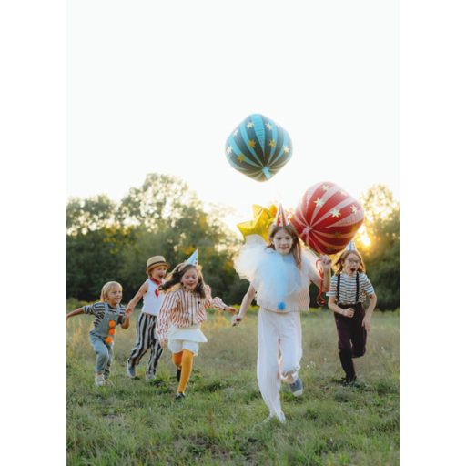 Party Deco Fólia lufi Csillagos gömb 75 cm, piros