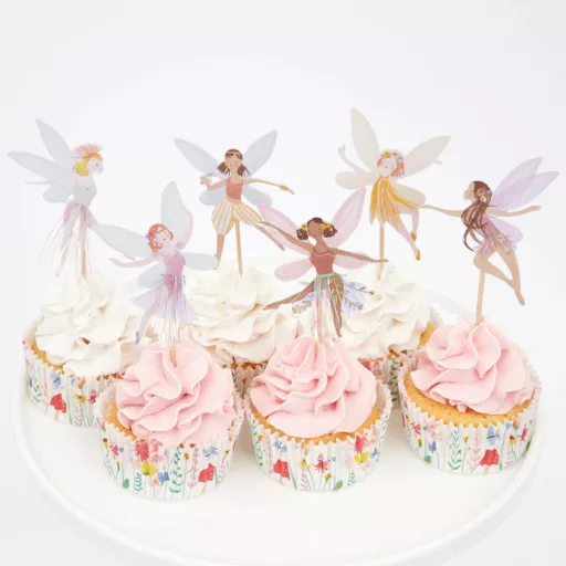 Meri Meri tündéres virágos muffinpapír és beszúró topper szett 6,4x3,2 cm 24 darab