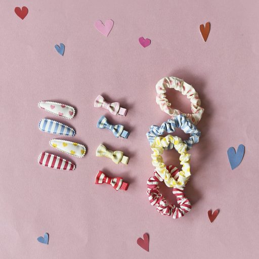 Rockahula Kids Vintage Színes csíkos hajcsatok 4db