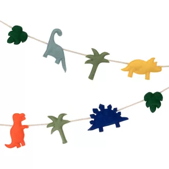 Meri Meri prémium varrott filc dinoszaurusz füzér girland gyerekszobába 180 cm