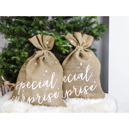 Party Deco Juta zsák Meglepetés