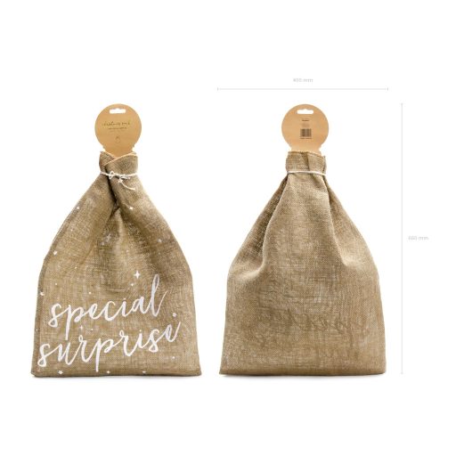 Party Deco Juta zsák Meglepetés