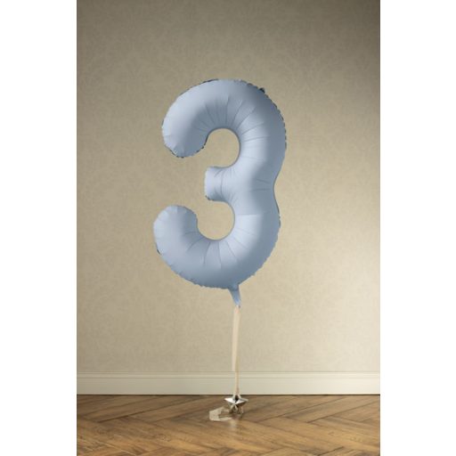 Party Deco 3-as számú fólia lufi, 86 cm, világoskék