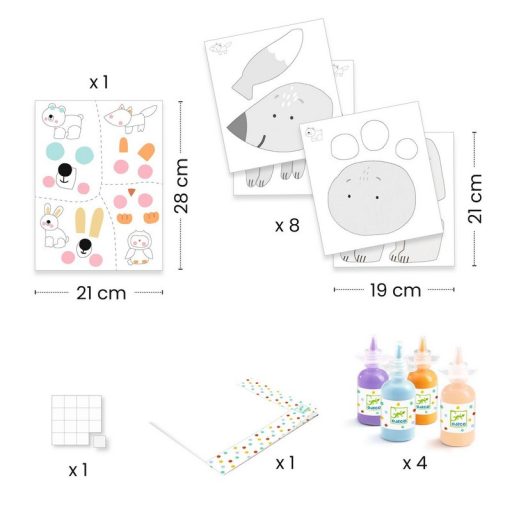 Djeco Ujjfestés - Kisállatkák, matricákkal