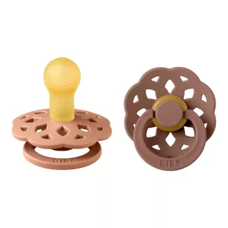Bibs Boheme Round Latex Peach Teddy barack és mackóbarna kerek natúr kaucsuk cumi 0-6 hó 2 db
