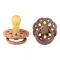 Bibs Boheme Round Latex Peach Teddy barack és mackóbarna kerek natúr kaucsuk cumi 0-6 hó 2 db