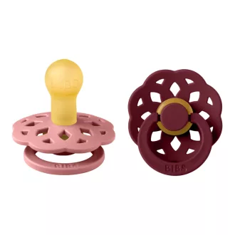 Bibs Boheme Round Latex Dusty Pink Elderberry tearózsa és bodzabogyó kerek natúr kaucsuk cumi 0-6 hó 2 db
