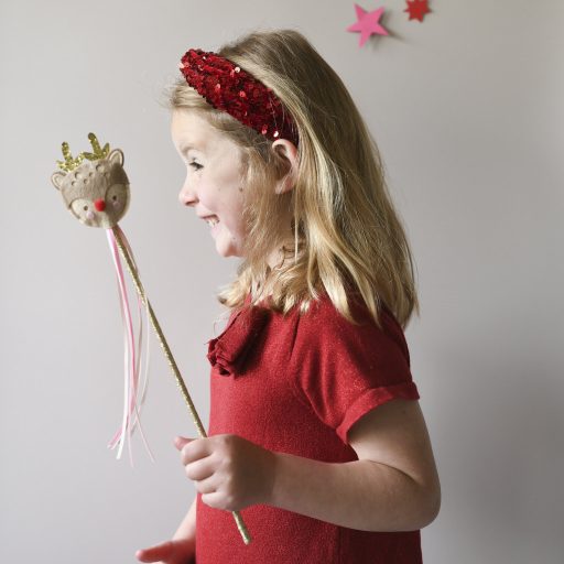 Rockahula Kids Flitter bársony hajpánt - piros