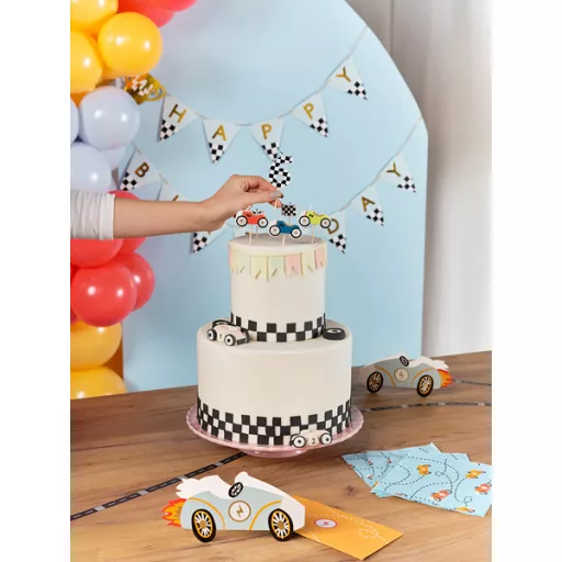 Party Deco Születésnapi gyertya - Versenyautók 5 db