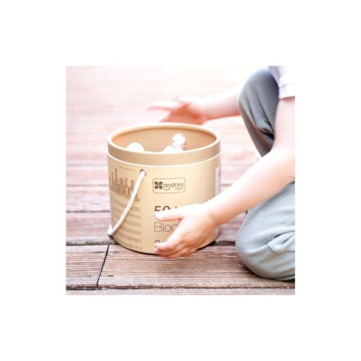 Andreu Toys Fa építőkocka natúr 50 db-os