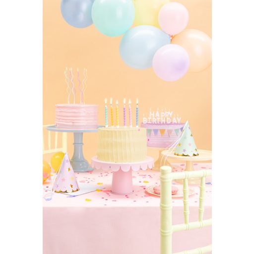Party Deco Születésnapi gyertya szett - 8,5 cm pasztell mix, 6 db