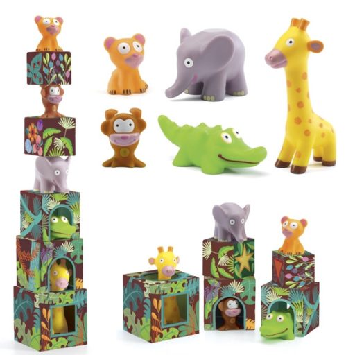 Djeco Toronyépítő - Maxi, szavannai állatok