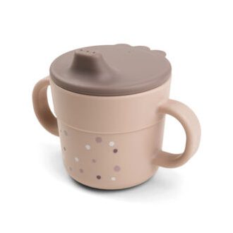 Done by Deer Foodie csőrös pohár, Happy Dots, rózsaszín