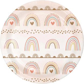 Creative Party Papírtányér - Boho szívárvány