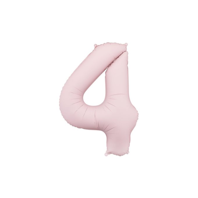 4-es számú fólia lufi, 86 cm, világos rózsaszín - PartyDeco