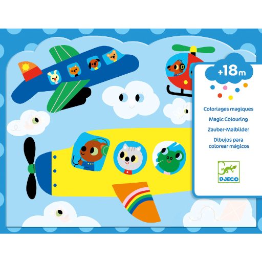 Djeco Vízzel színező készlet - Bújócska az égen