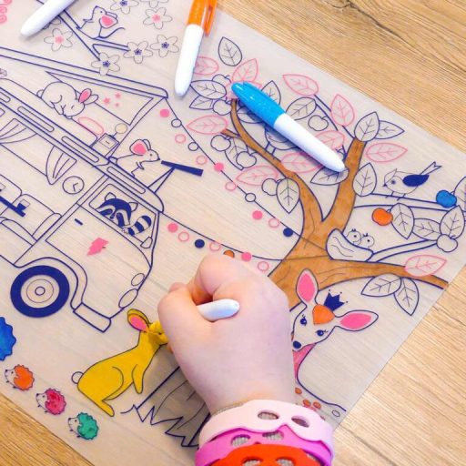 SuperPetit Szilikon kifestő szőnyeg - Álom kisbusz