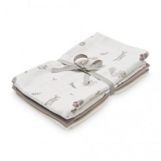   Cam Cam Copenhagen Textilpelenka - 3db szett - Őzek, Krém-fehér, Mogyoró