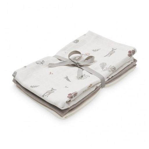 Cam Cam Copenhagen Textilpelenka - 3db szett - Őzek, Krém-fehér, Mogyoró