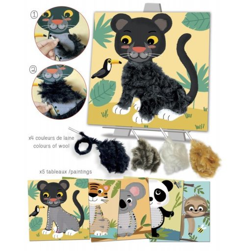 CreaLign Puha képek fűzős kreatív játék, Vadállatok