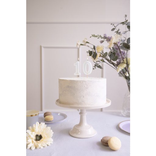 Party Deco Születésnapi gyertya, 0 számú, világos menta, 6 cm