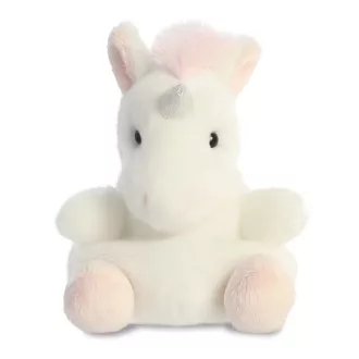 Palm Pals Sassy Unicorn fehér unikornis egyszarvú plüssfigura rózsaszín sörénnyel 13 cm