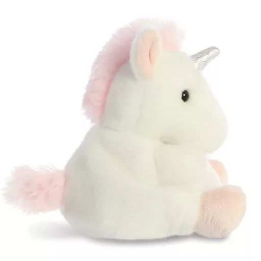 Palm Pals Sassy Unicorn fehér unikornis egyszarvú plüssfigura rózsaszín sörénnyel 13 cm