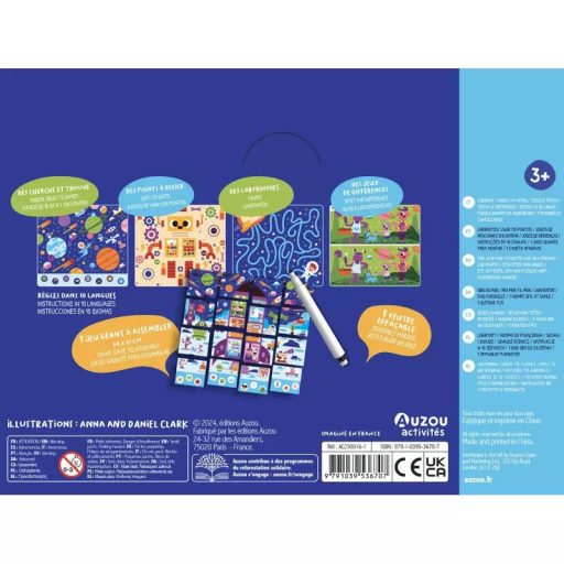 Auzou Letörölhető fejtörő feladatkártyák, Világűr