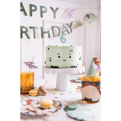 Party Deco Születésnapi szám gyertya 6 - 5,5 cm - világos kék